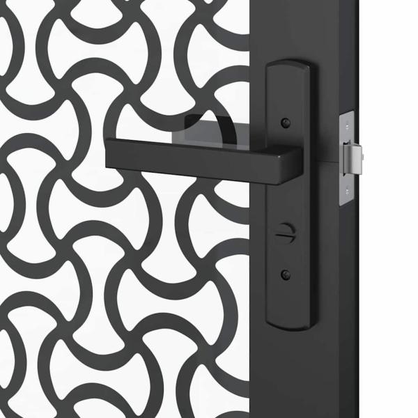 Innentür Schwarz 102.5 x 201.5 cm Gehärtetes Glas, Aluminium