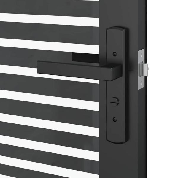 Innentür Schwarz 76 x 201.5 cm Gehärtetes Glas, Aluminium