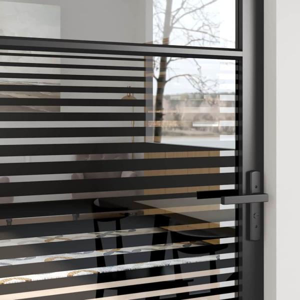 Innentür Schwarz 83 x 201.5 cm Gehärtetes Glas, Aluminium