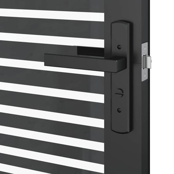 Innentür Schwarz 83 x 201.5 cm Gehärtetes Glas, Aluminium