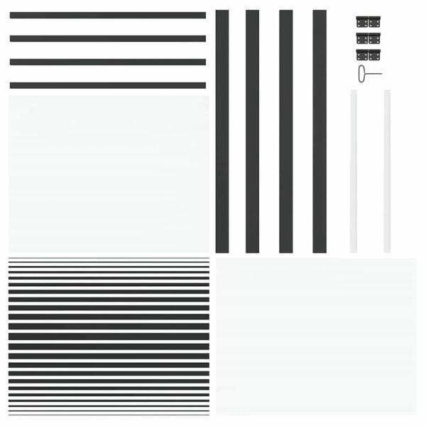 Innentür Schwarz 93 x 201.5 cm Gehärtetes Glas, Aluminium