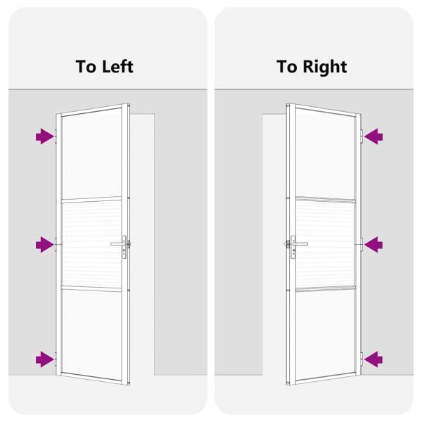 Innentür Schwarz 93 x 201.5 cm Gehärtetes Glas, Aluminium