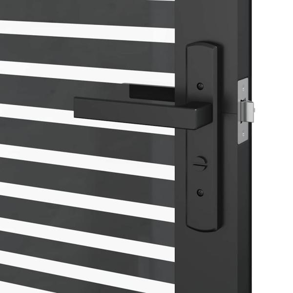 Innentür Schwarz 102.5 x 201.5 cm Gehärtetes Glas, Aluminium