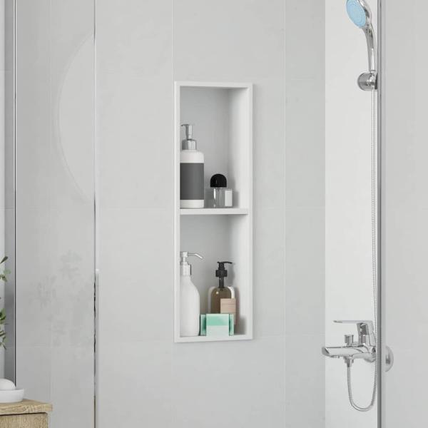 Duschnische Weiß 60 x 20 x 9.5 cm Edelstahl
