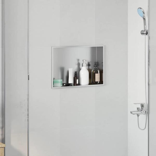 ARDEBO.de - Duschnische Silber 45 x 30 x 9.5 cm Edelstahl