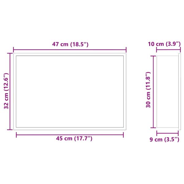 Duschnische Silber 45 x 30 x 9.5 cm Edelstahl