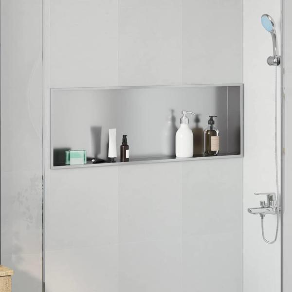 ARDEBO.de - Duschnische Silber 90 x 30 x 9.5 cm Edelstahl