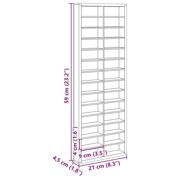 Präsentationsbox Braun 21 x 4,5 x 59 cm Holzwerkstoff