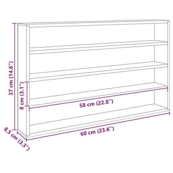 Holz-Sammelvitrine Braun 60 x 8,5 x 37 cm Sperrholz