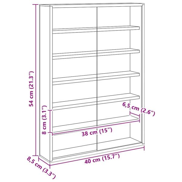 Holz-Sammelvitrine mit Regal Braun 40 x 8,5 x 54 cm Sperrholz