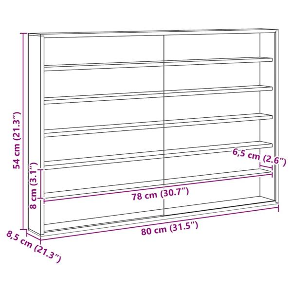 Holz-Sammelvitrine mit Regal Braun 80 x 8,5 x 54 cm Sperrholz