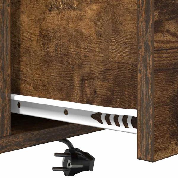 Nachttisch mit Ladestation Räuchereiche Holzwerkstoff