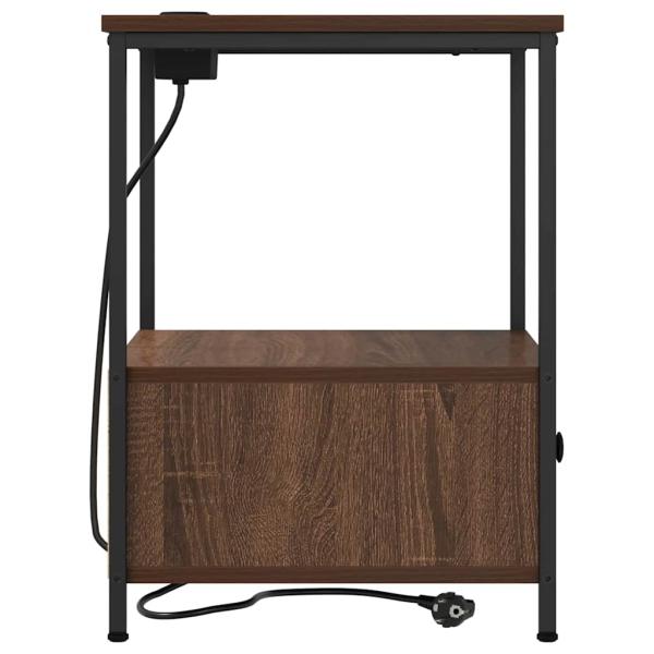 Nachttisch mit Ladestation 2 pcs Braune Eiche Holzwerkstoff