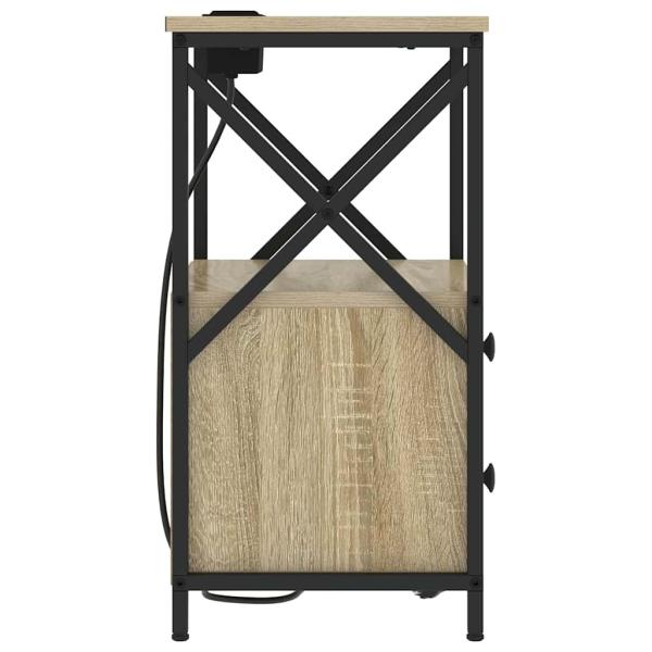 Nachttisch mit Ladestation Sonoma Eiche Holzwerkstoff