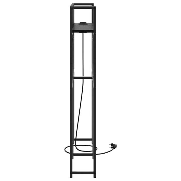 Stauraum-Kopfteil Schwarz Eichen-Optik Holzwerkstoff