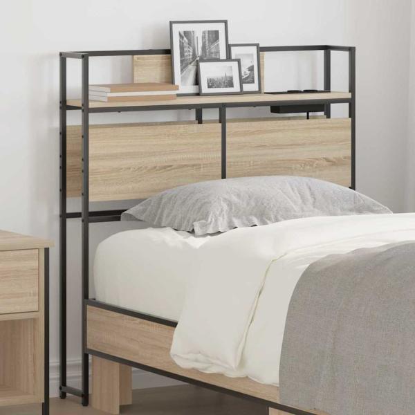 ARDEBO.de - Stauraum-Kopfteil mit Kopfteil Sonoma Eiche 75 cm Holzwerkstoff