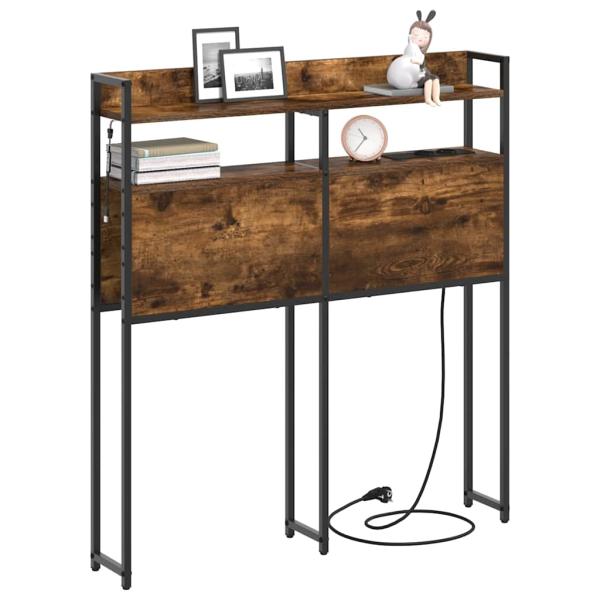 Stauraum-Kopfteil mit Regal Räuchereiche 75 cm Holzwerkstoff