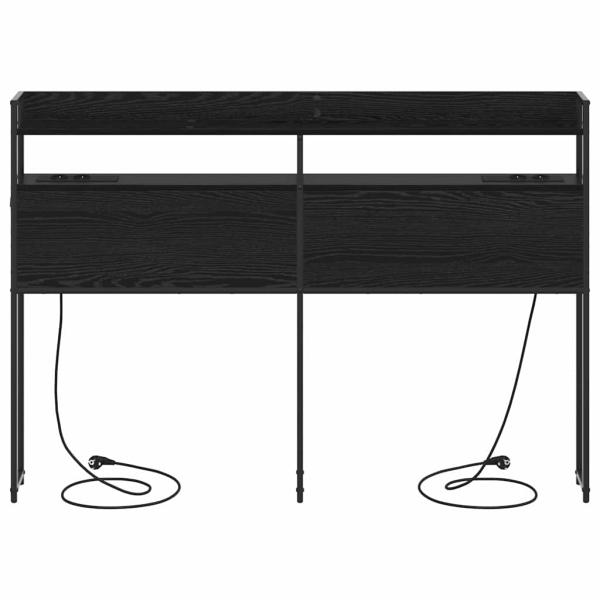 Stauraum-Kopfteil mit Regal Schwarze Eiche 140 cm Holzwerkstoff
