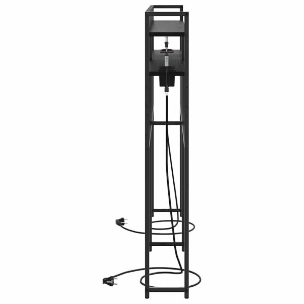 Stauraum-Kopfteil mit Regal Schwarze Eiche 140 cm Holzwerkstoff