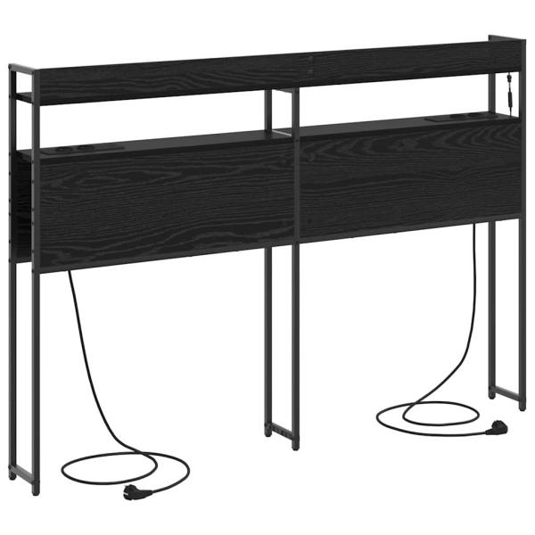 Stauraum-Kopfteil mit Regal Schwarze Eiche 140 cm Holzwerkstoff