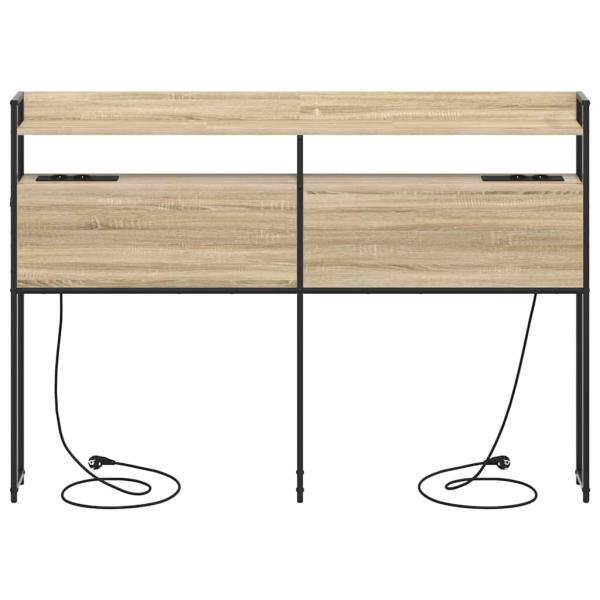Stauraum-Kopfteil mit Regal Sonoma Eiche 140 cm Holzwerkstoff