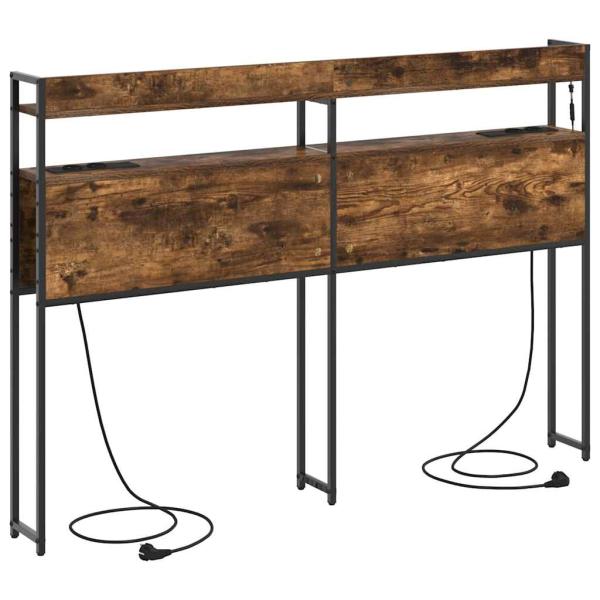 Stauraum-Kopfteil mit Regal Räuchereiche 140 cm Holzwerkstoff