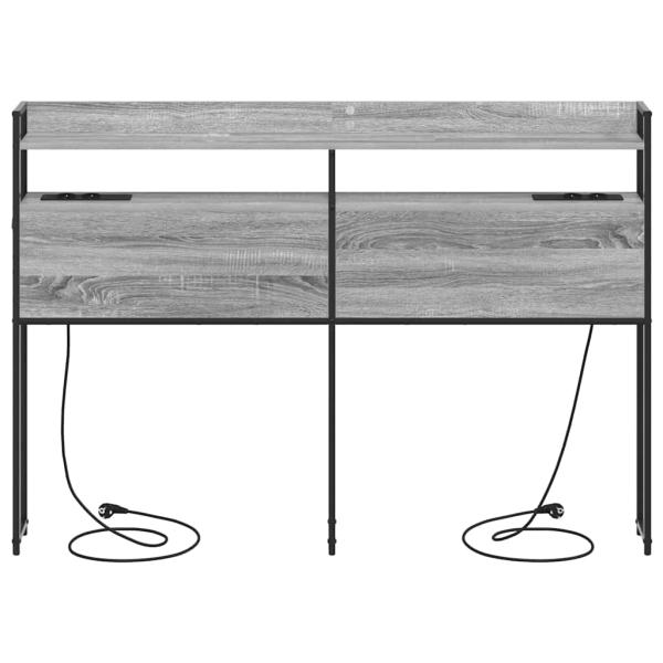 Stauraum-Kopfteil mit Regal Grau Sonoma 140 cm Holzwerkstoff