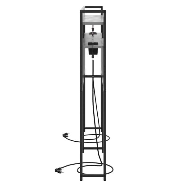Stauraum-Kopfteil mit Regal Grau Sonoma 140 cm Holzwerkstoff