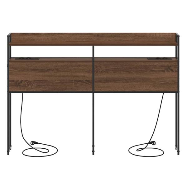 Stauraum-Kopfteil mit Regal Braune Eiche 140 cm Holzwerkstoff