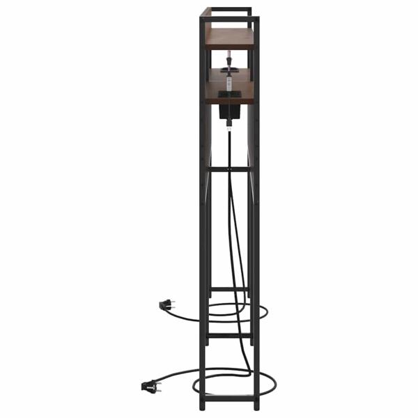 Stauraum-Kopfteil mit Regal Braune Eiche 140 cm Holzwerkstoff