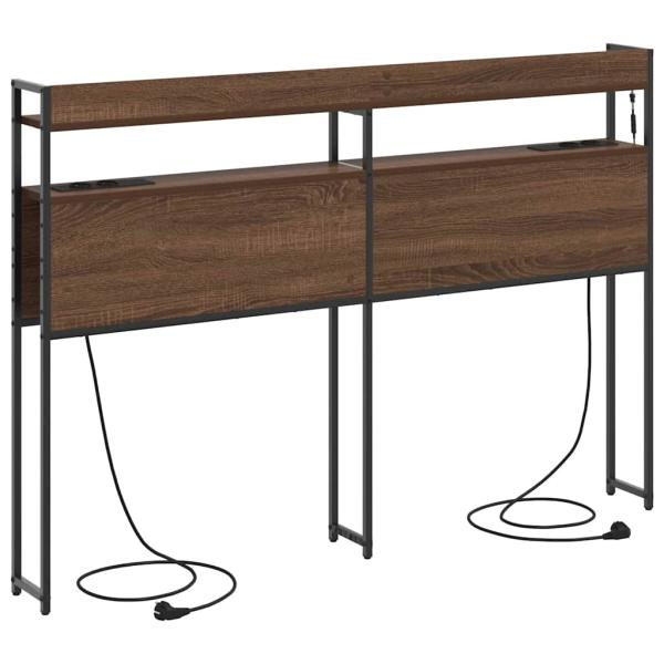 Stauraum-Kopfteil mit Regal Braune Eiche 140 cm Holzwerkstoff