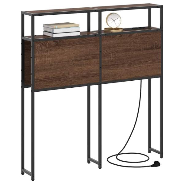 Stauraum-Kopfteil mit Kopfteil Braune Eiche 75 cm Holzwerkstoff