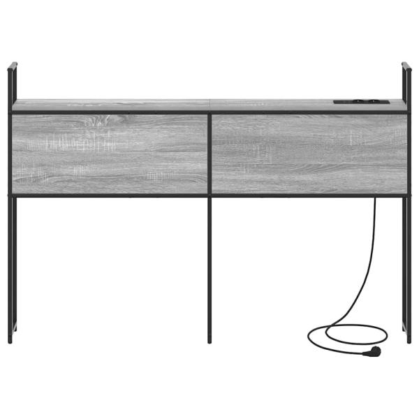 Stauraum-Kopfteil mit Kopfteil Grau Sonoma 120 cm Holzwerkstoff