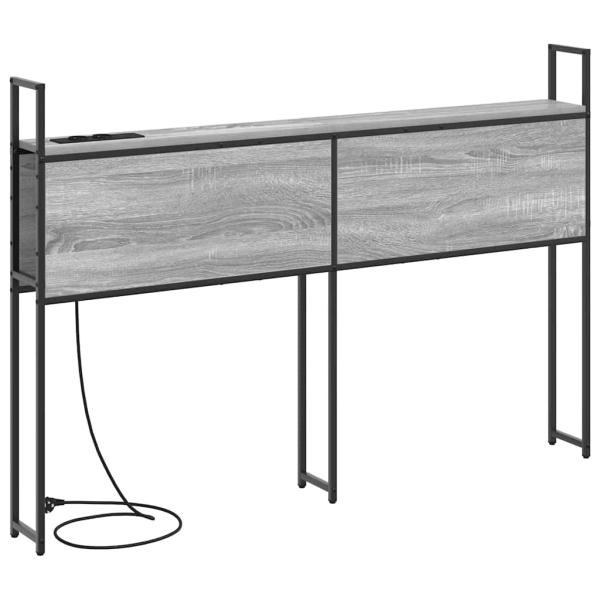 Stauraum-Kopfteil mit Kopfteil Grau Sonoma 120 cm Holzwerkstoff