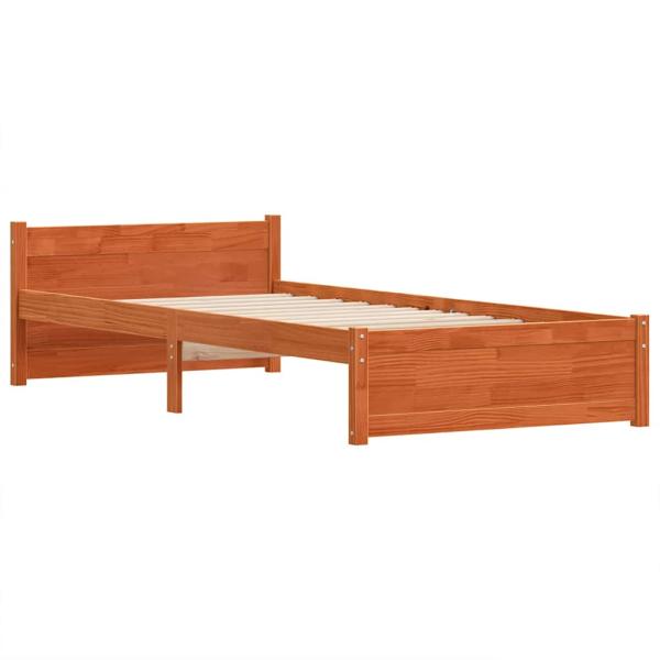 Bettgestell Wachsbraun 75 x 190 cm Massivholz Kiefer