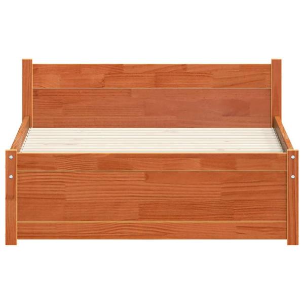 Bettgestell Wachsbraun 75 x 190 cm Massivholz Kiefer
