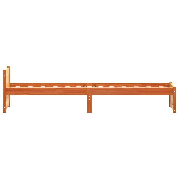 Bettgestell Wachsbraun 75 x 190 cm Massivholz Kiefer