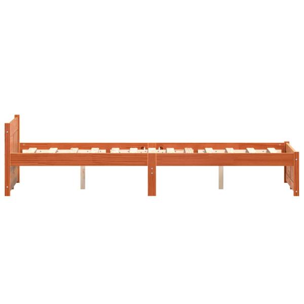 Bettgestell Wachsbraun 160 x 200 cm Massivholz Kiefer