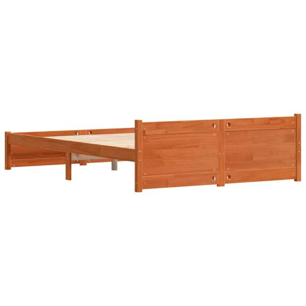 Bettgestell Wachsbraun 160 x 200 cm Massivholz Kiefer