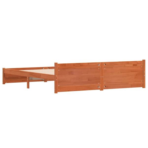 Bettgestell Wachsbraun 180 x 200 cm Massivholz Kiefer