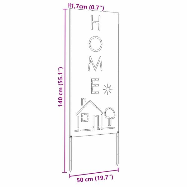 Garten dekoratives Panel Weiß 50 x 140 cm Kaltgewalzter Stahl