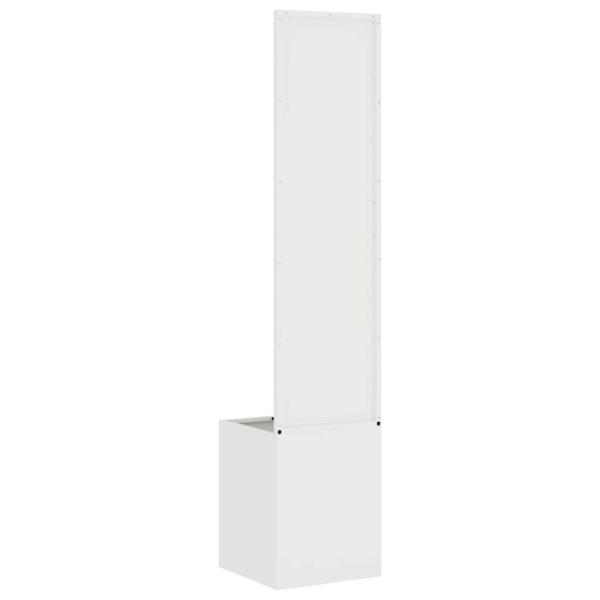 Blumentopf mit dekorativem Paneel Weiß 32 x 140 cm