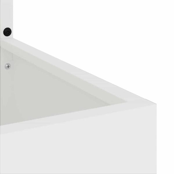 Blumentopf mit dekorativem Paneel Weiß 32 x 140 cm