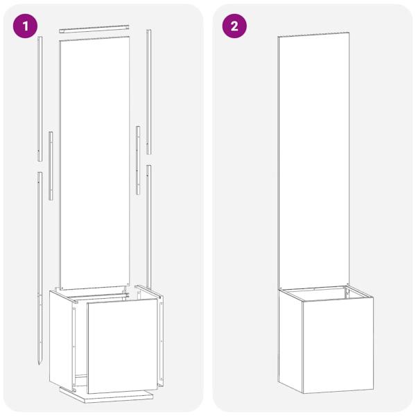 Blumentopf mit dekorativem Paneel Weiß 32 x 140 cm