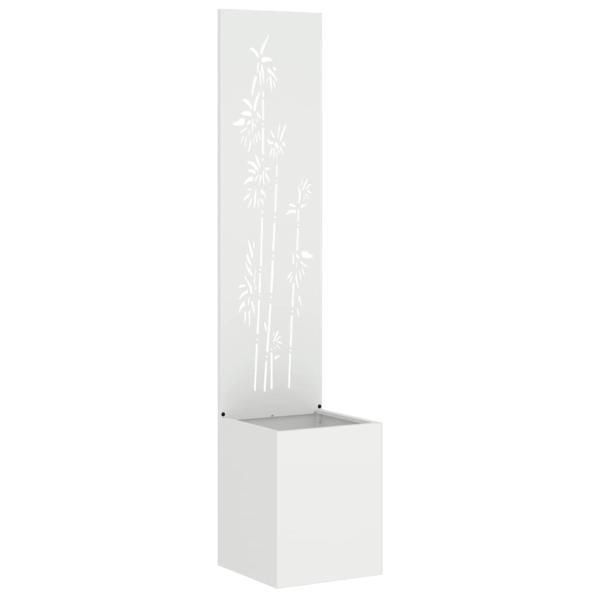 ARDEBO.de - Blumentopf mit dekorativem Paneel Weiß 32 x 140 cm