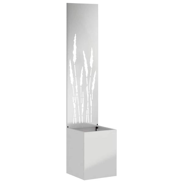 Blumentopf mit dekorativem Paneel Silber 32 x 140 cm