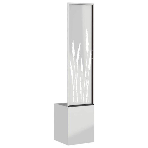 Blumentopf mit dekorativem Paneel Silber 32 x 140 cm