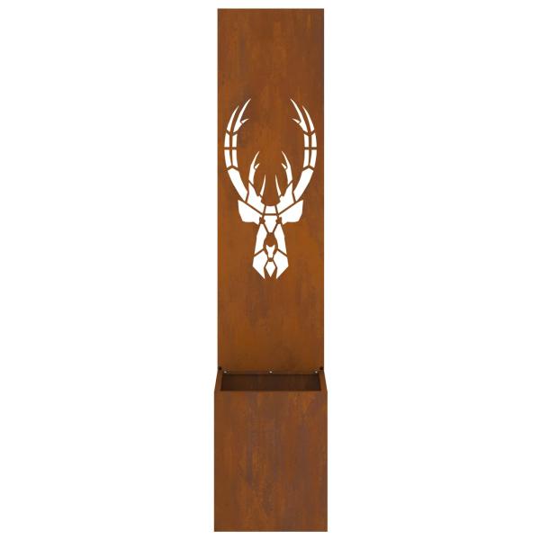 Blumentopf mit dekorativem Paneel Rostig 32 x 140 cm