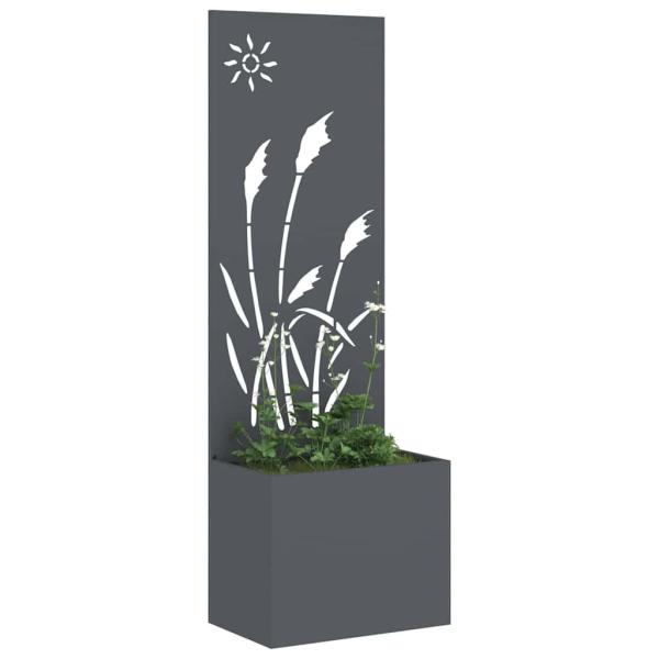 ARDEBO.de - Blumentopf mit dekorativem Paneel Anthrazit 50 x 140 cm