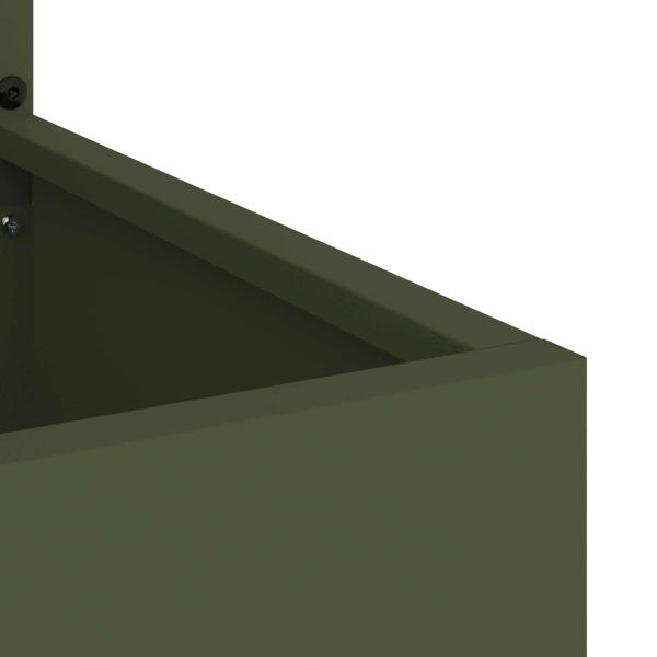 Blumentopf mit dekorativem Paneel Olivgrün 50 x 140 cm